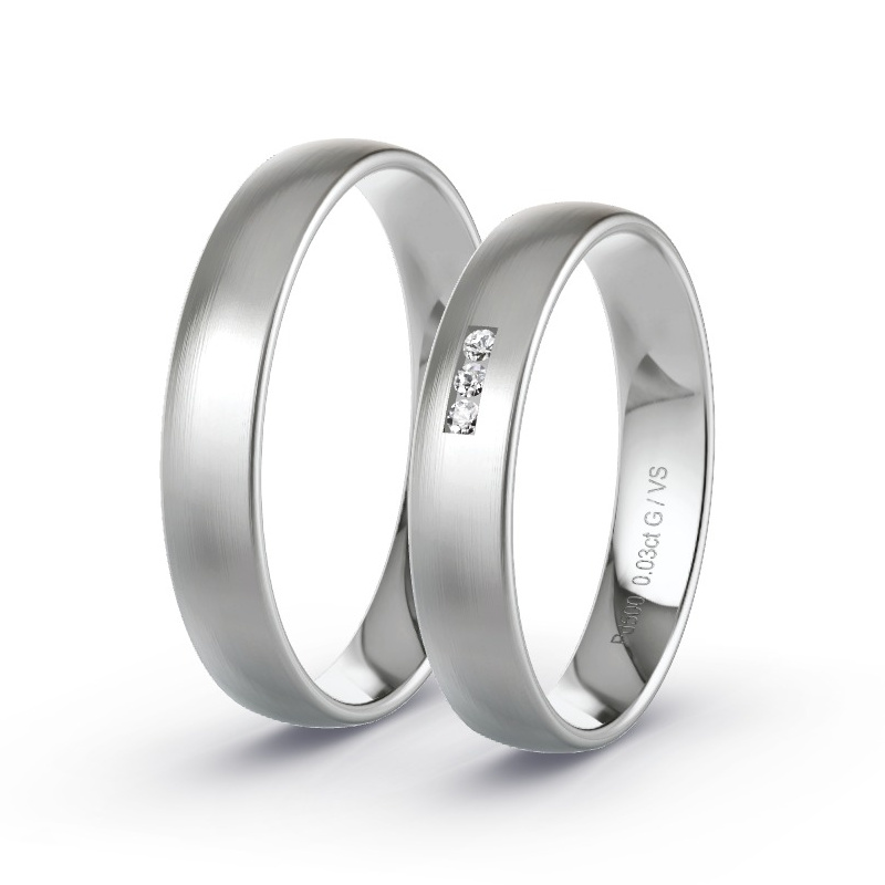 Obrączki ślubne Pallad - 0.03 ct diamentem - Model N°1005 Obrączki ślubne Pallad - 0.03 ct diamentem - Model N°1005