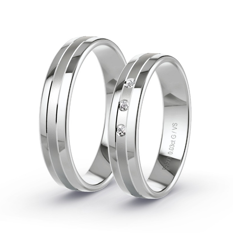 Obrączki ślubne Pallad - 0.03 ct diamentem - Model N°1006 Obrączki ślubne Pallad - 0.03 ct diamentem - Model N°1006