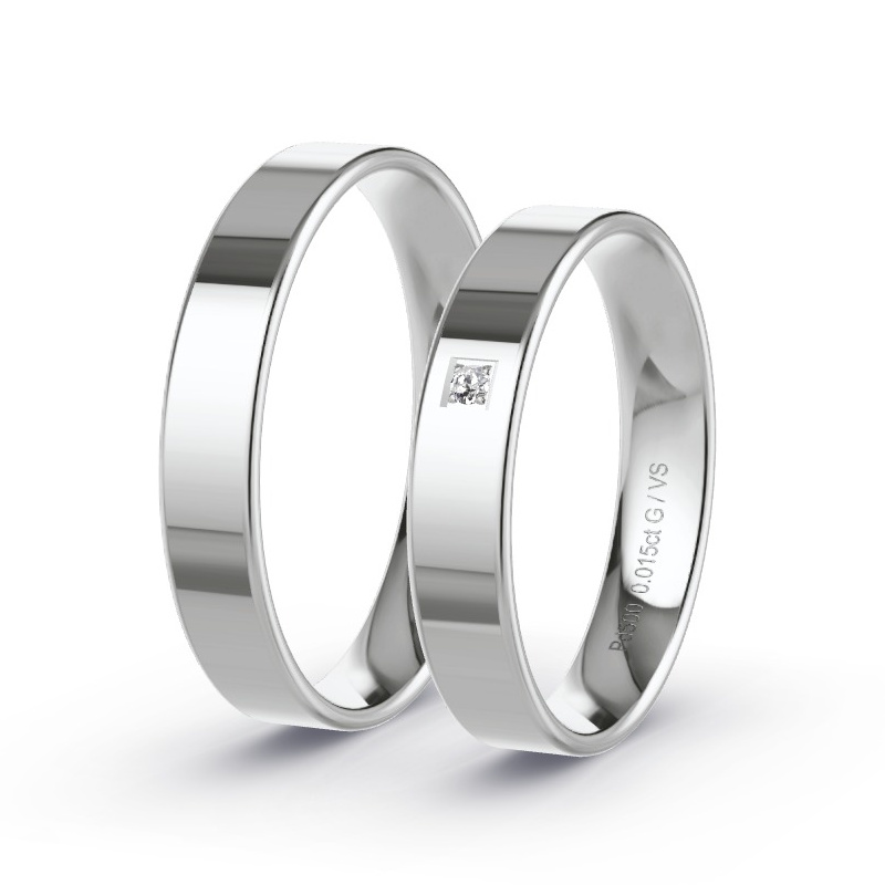 Obrączki ślubne Pallad - 0.015 ct diamentem - Model N°1007 Obrączki ślubne Pallad - 0.015 ct diamentem - Model N°1007