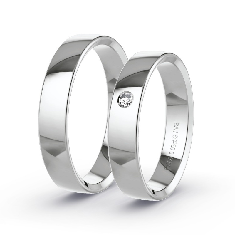 Obrączki ślubne Pallad - 0.03 ct diamentem - Model N°1009 Obrączki ślubne Pallad - 0.03 ct diamentem - Model N°1009