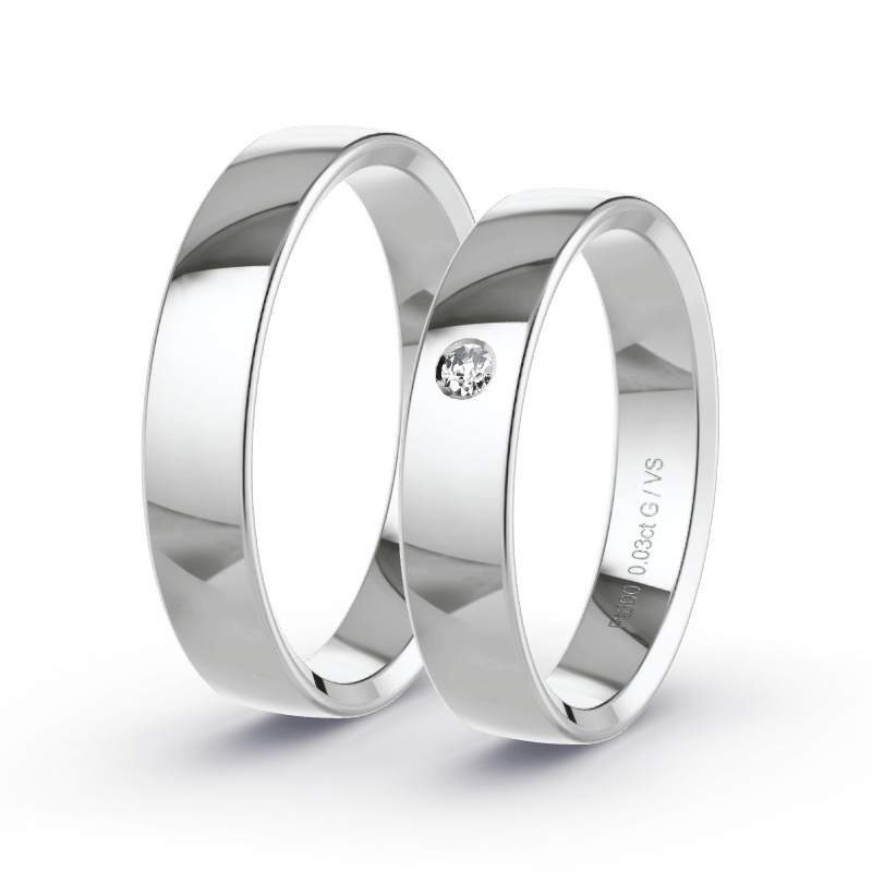 Obrączki ślubne Platyna - 0.03 ct diamentem - Model N°1009 Obrączki ślubne Platyna - 0.03 ct diamentem - Model N°1009