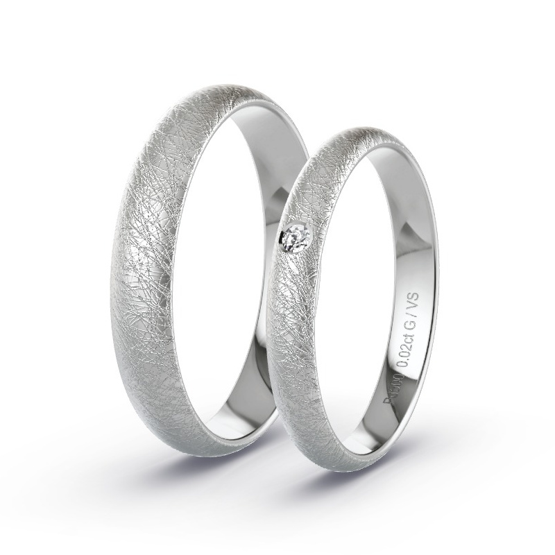 Obrączki ślubne Pallad - 0.02 ct diamentem - Model N°1011 Obrączki ślubne Pallad - 0.02 ct diamentem - Model N°1011