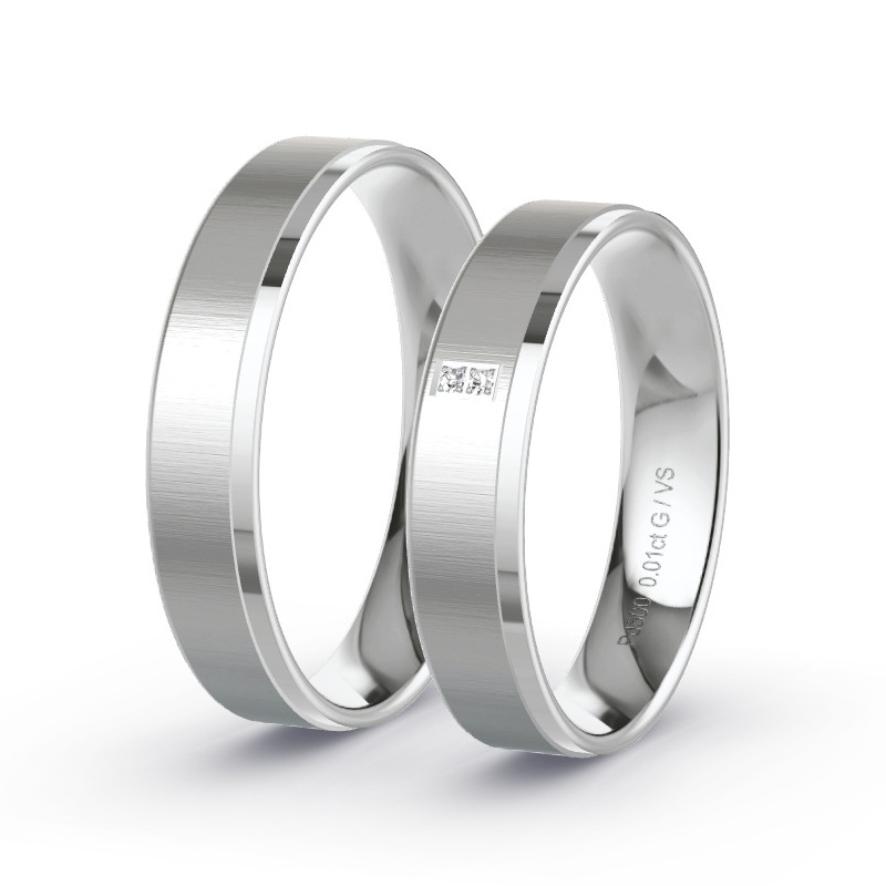 Obrączki ślubne Pallad - 0.02 ct diamentem - Model N°1012 Obrączki ślubne Pallad - 0.02 ct diamentem - Model N°1012