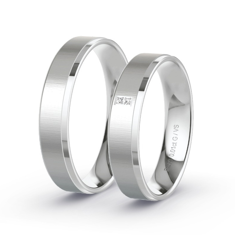 Obrączki ślubne Platyna - 0.02 ct diamentem - Model N°1012 Obrączki ślubne Platyna - 0.02 ct diamentem - Model N°1012