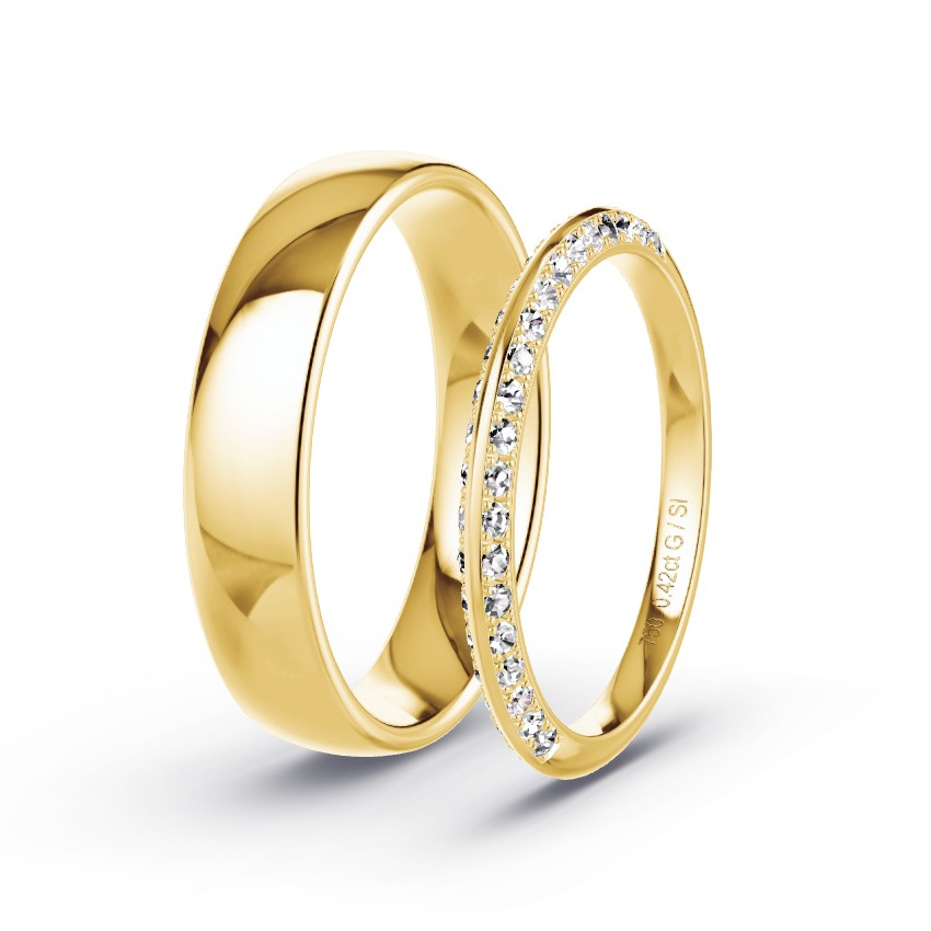 Obrączki ślubne Żółte złoto - 0.42 ct Diamentem - Model N°1022 Obrączki ślubne Żółte złoto - 0.42 ct Diamentem - Model N°1022