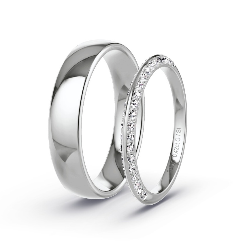 Obrączki ślubne Pallad - 0.42 ct Diamentem - Model N°1022 Obrączki ślubne Pallad - 0.42 ct Diamentem - Model N°1022
