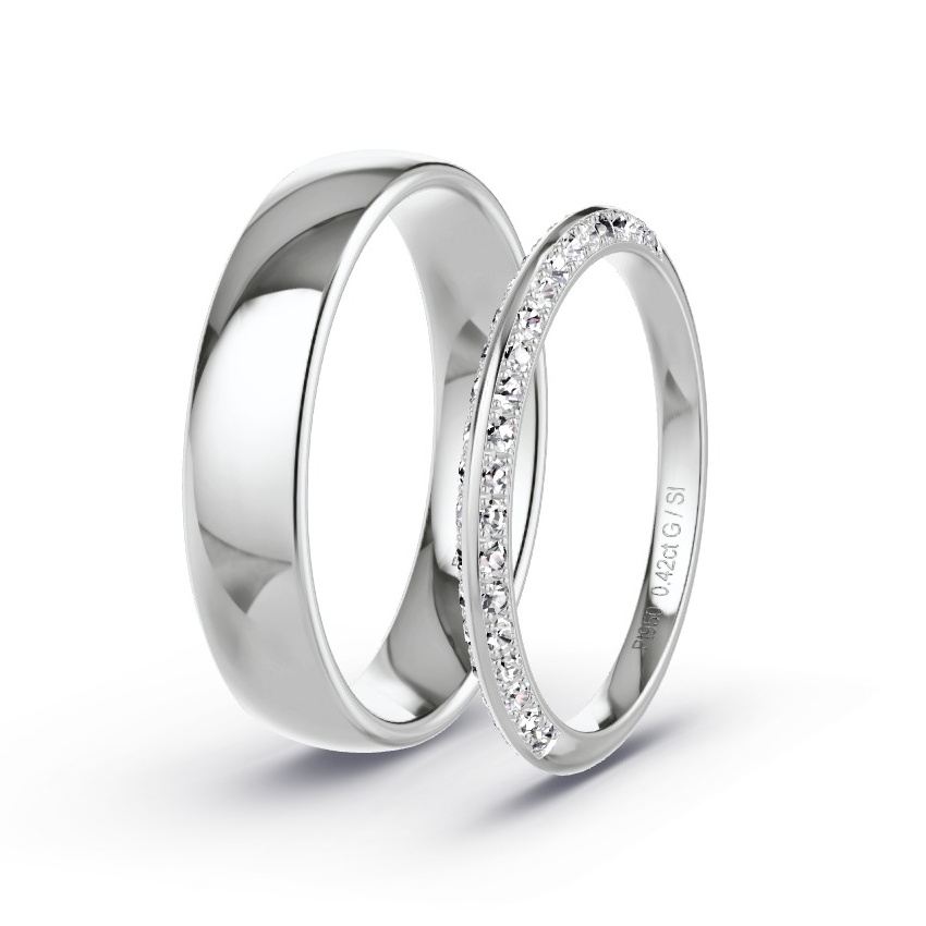 Obrączki ślubne Platyna - 0.42 ct Diamentem - Model N°1022 Obrączki ślubne Platyna - 0.42 ct Diamentem - Model N°1022
