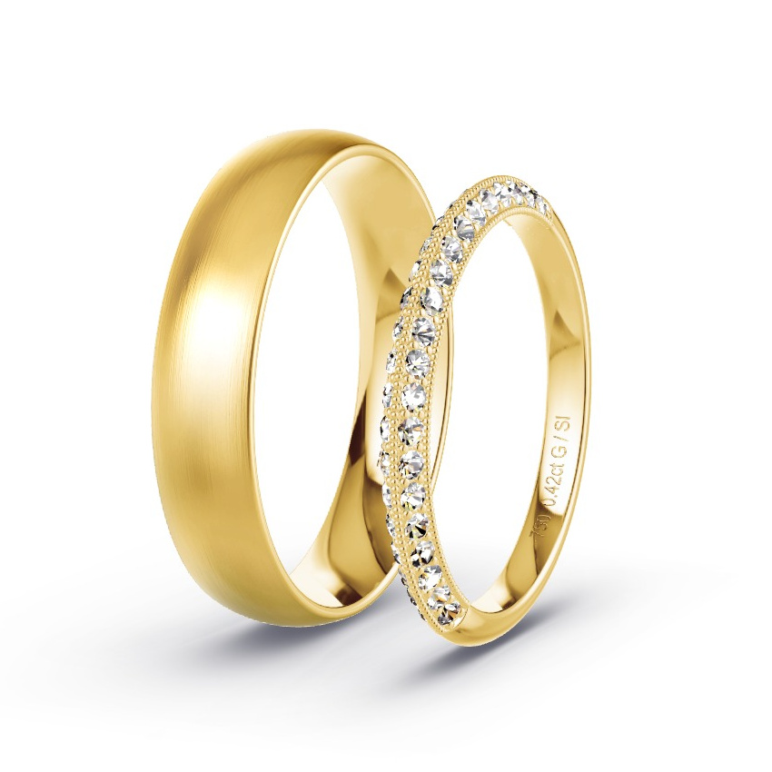 Obrączki ślubne Żółte złoto - 0.42 ct Diamentem - Model N°1023 Obrączki ślubne Żółte złoto - 0.42 ct Diamentem - Model N°1023