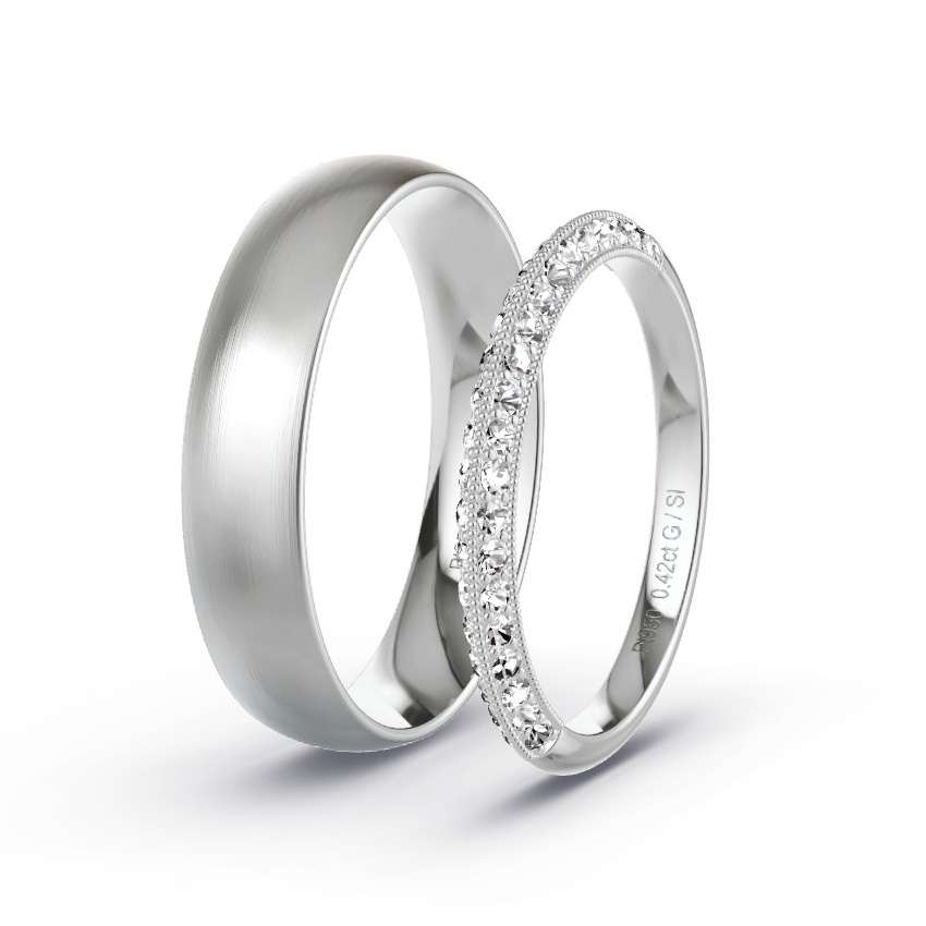 Obrączki ślubne Platyna - 0.42 ct Diamentem - Model N°1023 Obrączki ślubne Platyna - 0.42 ct Diamentem - Model N°1023