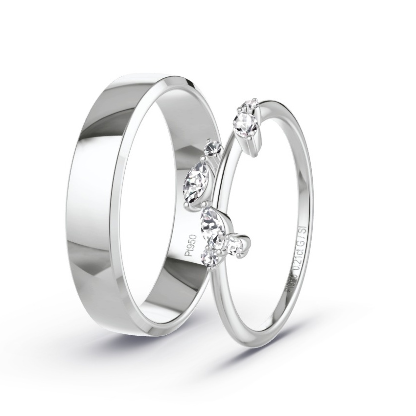 Obrączki ślubne Platyna - 0.21 ct Diamentem - Model N°1027 Obrączki ślubne Platyna - 0.21 ct Diamentem - Model N°1027