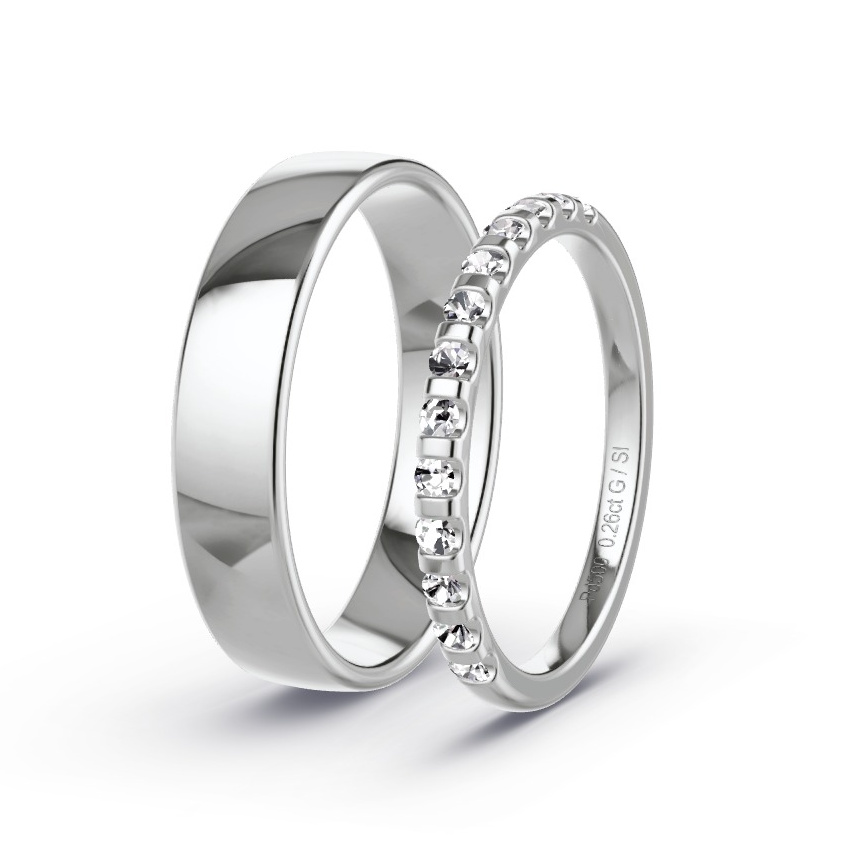 Obrączki ślubne Pallad - 0.26 ct Diamentem - Model N°1028 Obrączki ślubne Pallad - 0.26 ct Diamentem - Model N°1028