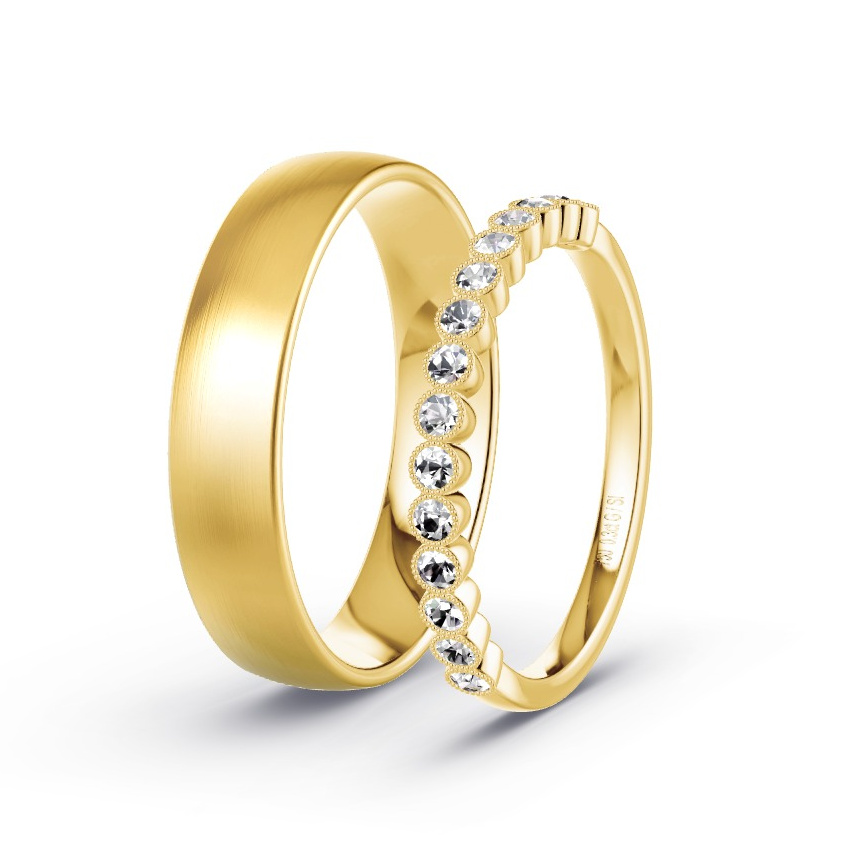Obrączki ślubne Żółte złoto - 0.30 ct Diamentem - Model N°1029 Obrączki ślubne Żółte złoto - 0.30 ct Diamentem - Model N°1029
