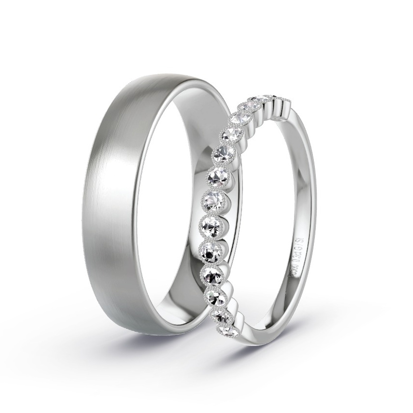 Obrączki ślubne Pallad - 0.30 ct Diamentem - Model N°1029 Obrączki ślubne Pallad - 0.30 ct Diamentem - Model N°1029
