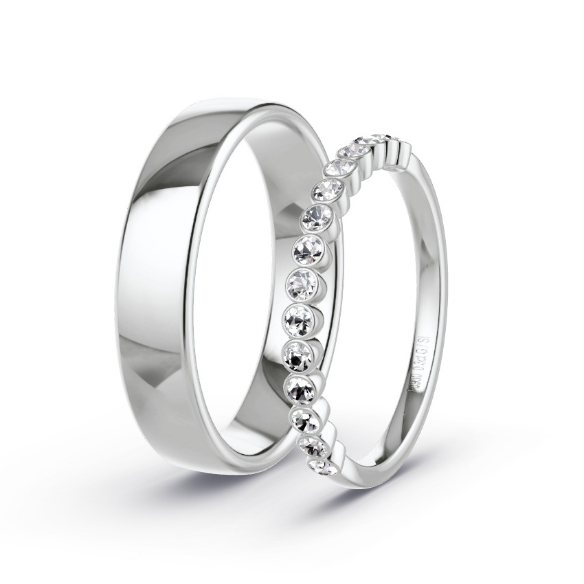 Obrączki ślubne Pallad - 0.30 ct Diamentem - Model N°1030