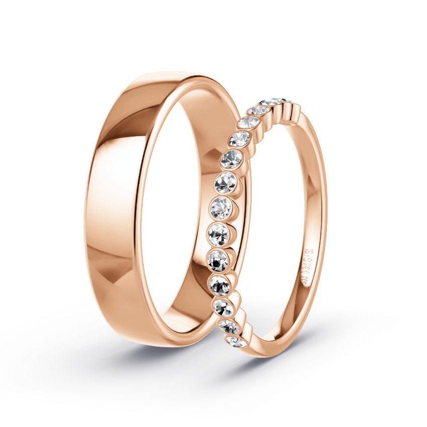 Obrączki ślubne Czerwone złoto - 0.30 ct Diamentem - Model N°1030