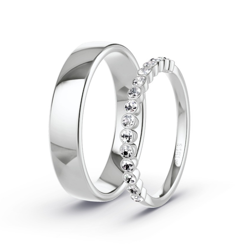 Obrączki ślubne Srebro - 0.30 ct Diamentem - Model N°1030