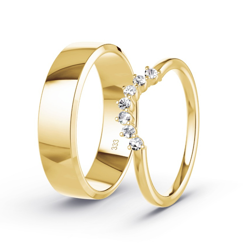 Obrączki ślubne Żółte złoto - 0.10 ct Diamentem - Model N°1033 Obrączki ślubne Żółte złoto - 0.10 ct Diamentem - Model N°1033