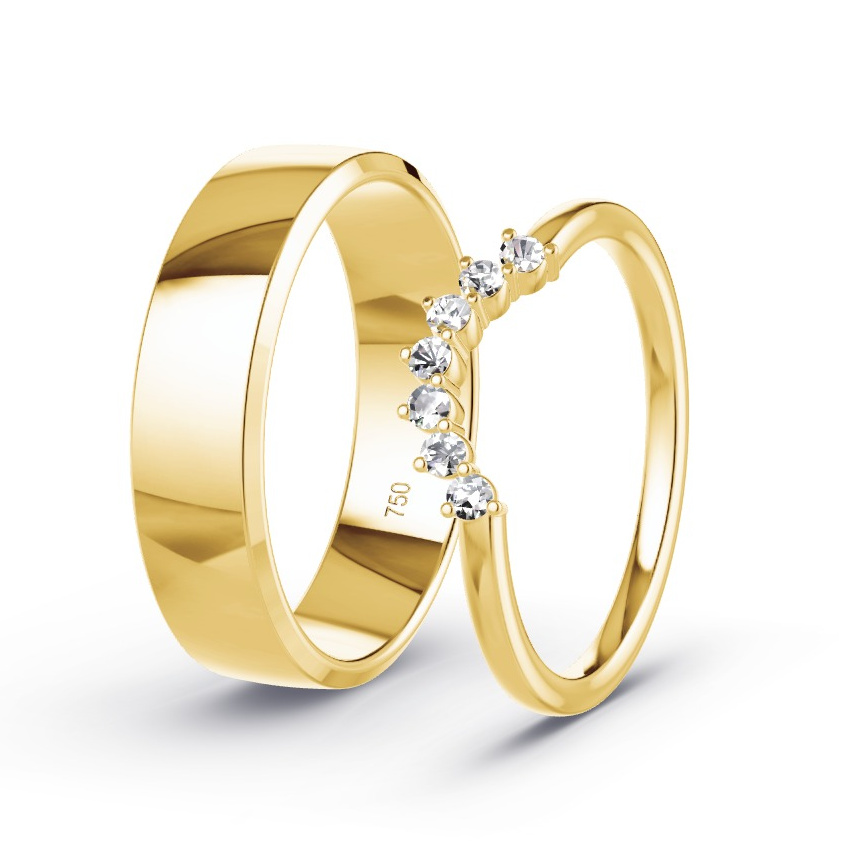 Obrączki ślubne Żółte złoto - 0.10 ct Diamentem - Model N°1033 Obrączki ślubne Żółte złoto - 0.10 ct Diamentem - Model N°1033