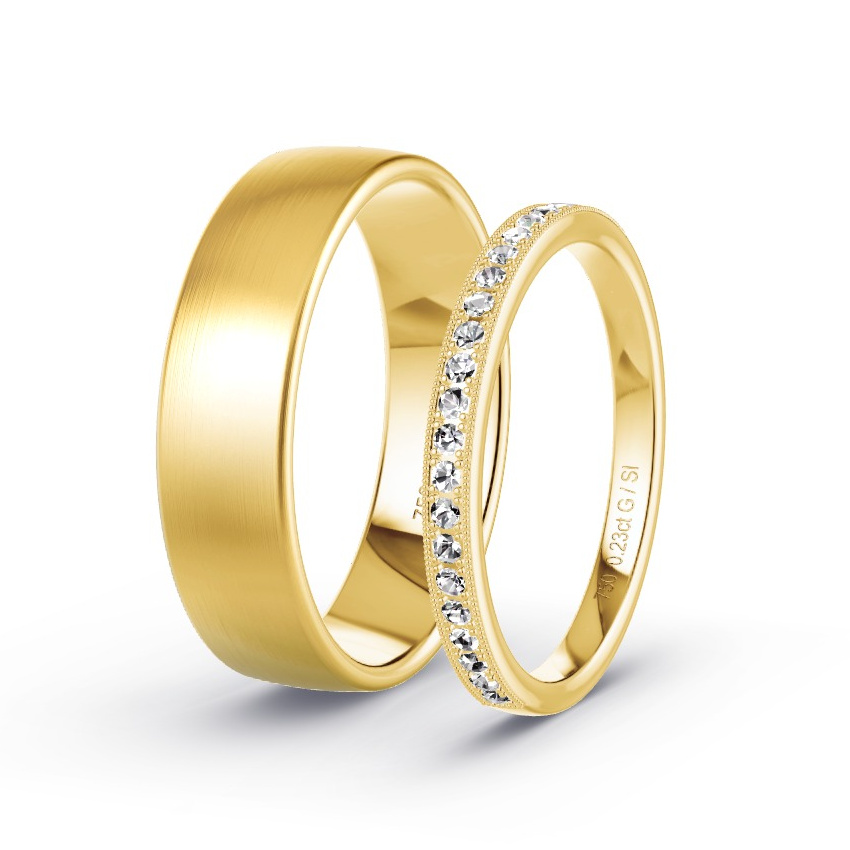 Obrączki ślubne Żółte złoto - 0.23 ct Diamentem - Model N°1034 Obrączki ślubne Żółte złoto - 0.23 ct Diamentem - Model N°1034