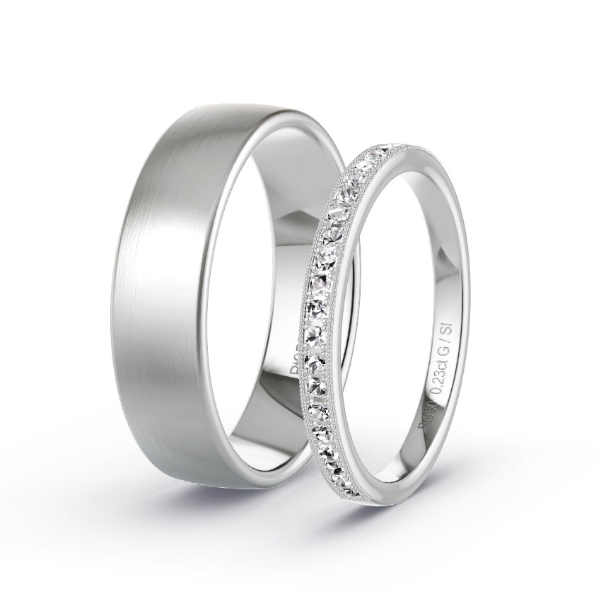 Obrączki ślubne Platyna - 0.23 ct Diamentem - Model N°1034 Obrączki ślubne Platyna - 0.23 ct Diamentem - Model N°1034