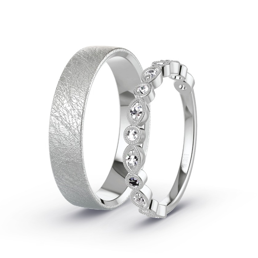 Obrączki ślubne Pallad - 0.24 ct Diamentem - Model N°1035 Obrączki ślubne Pallad - 0.24 ct Diamentem - Model N°1035