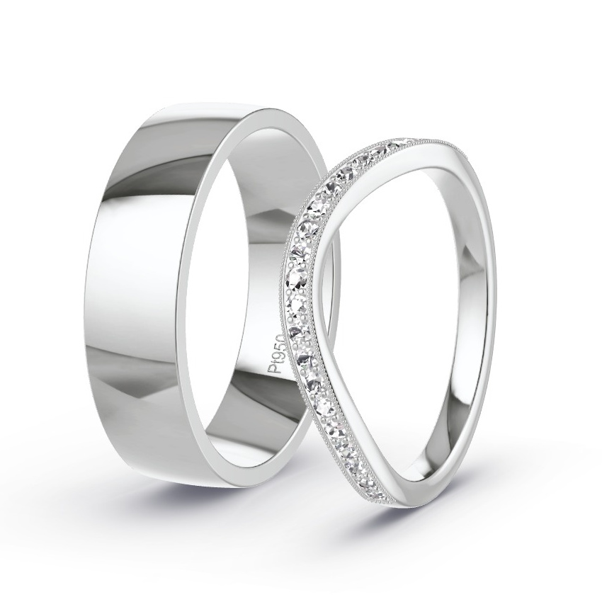 Obrączki ślubne Platyna - 0.23 ct Diamentem - Model N°1036 Obrączki ślubne Platyna - 0.23 ct Diamentem - Model N°1036