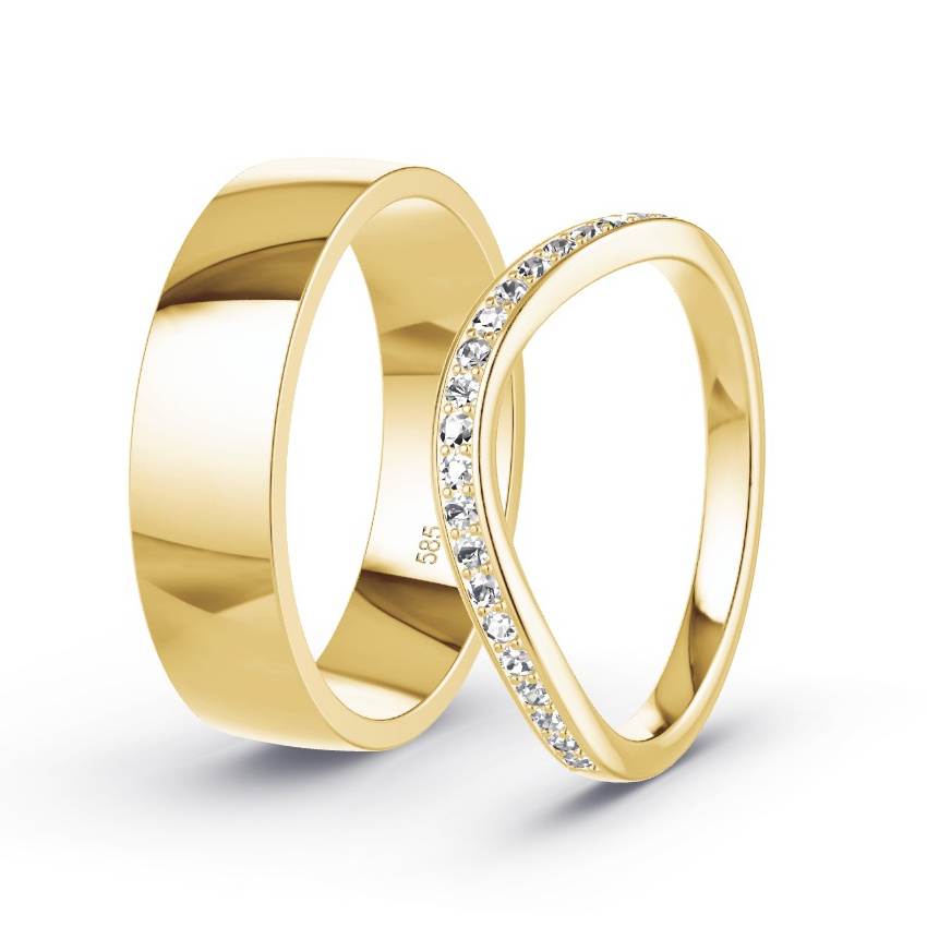 Obrączki ślubne Żółte złoto - 0.23 ct Diamentem - Model N°1037 Obrączki ślubne Żółte złoto - 0.23 ct Diamentem - Model N°1037
