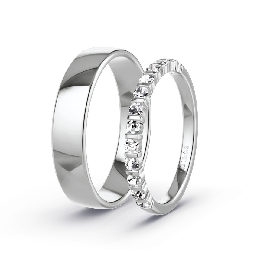 Obrączki ślubne Pallad - 0.39 ct Diamentem - Model N°1039 Obrączki ślubne Pallad - 0.39 ct Diamentem - Model N°1039