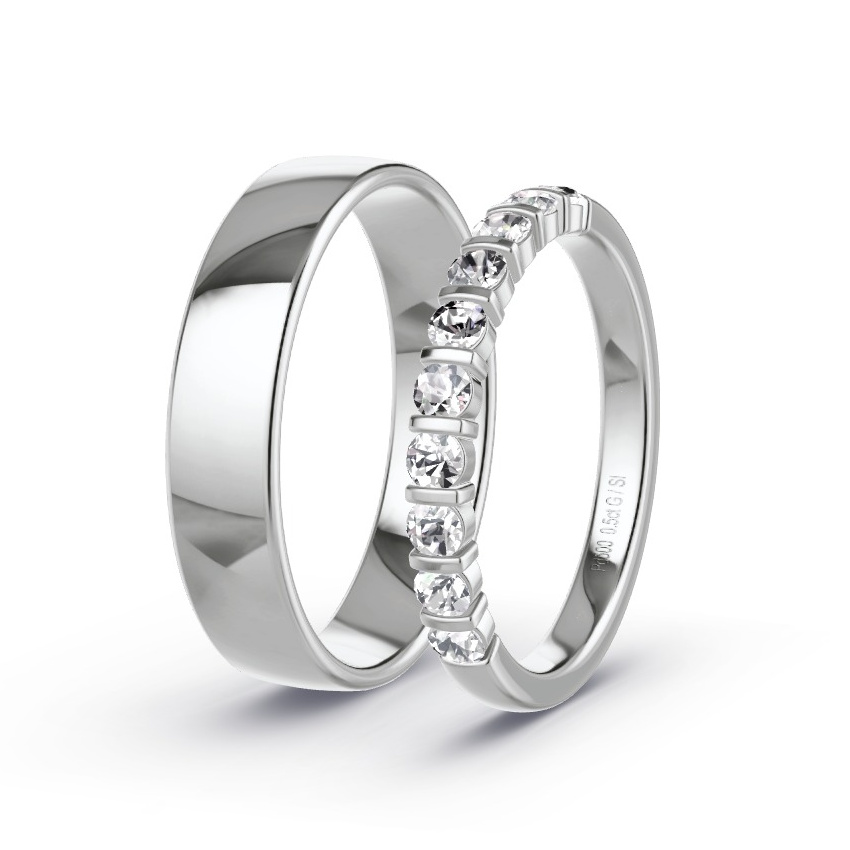 Obrączki ślubne Pallad - 0.50 ct Diamentem - Model N°1040 Obrączki ślubne Pallad - 0.50 ct Diamentem - Model N°1040