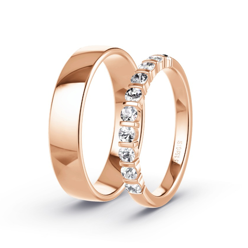 Obrączki ślubne Różowe złoto - 0.50 ct Diamentem - Model N°1040 Obrączki ślubne Różowe złoto - 0.50 ct Diamentem - Model N°1040