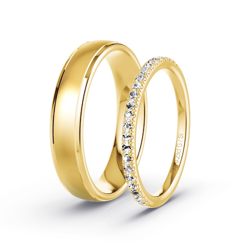 Obrączki ślubne Żółte złoto - 0.23 ct Diamentem - Model N°1041 Obrączki ślubne Żółte złoto - 0.23 ct Diamentem - Model N°1041