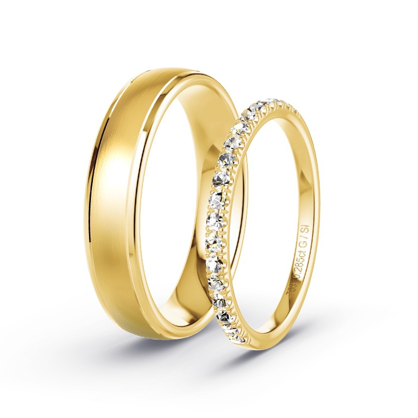 Obrączki ślubne Żółte złoto - 0.285 ct Diamentem - Model N°1042 Obrączki ślubne Żółte złoto - 0.285 ct Diamentem - Model N°1042