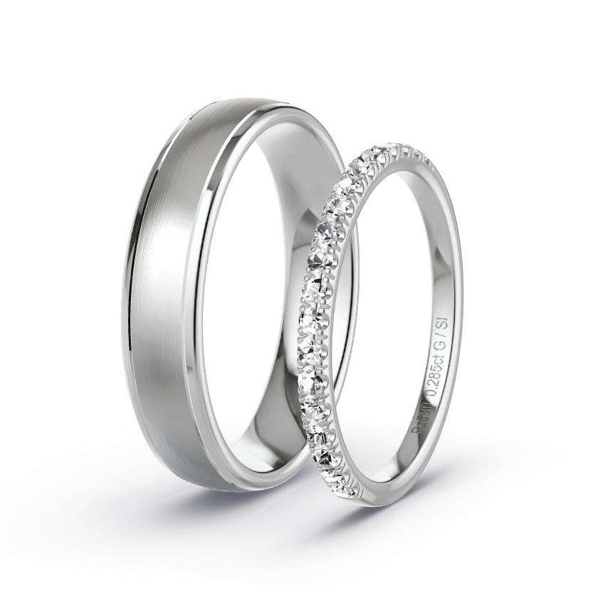 Obrączki ślubne Pallad - 0.285 ct Diamentem - Model N°1042 Obrączki ślubne Pallad - 0.285 ct Diamentem - Model N°1042