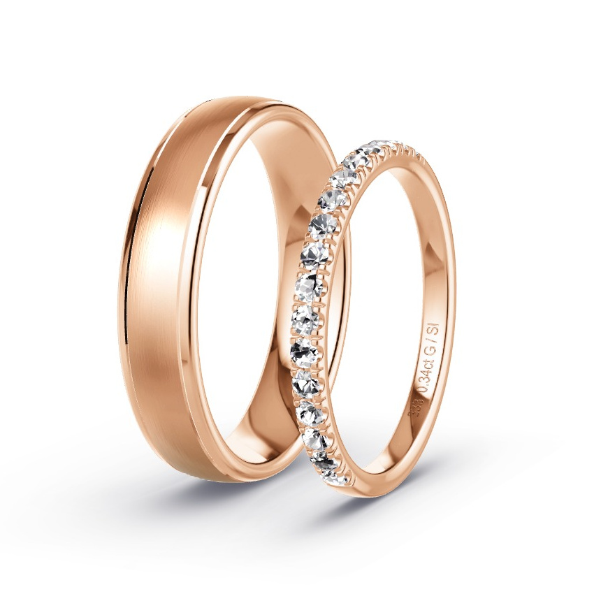 Obrączki ślubne Czerwone złoto - 0.34 ct Diamentem - Model N°1043 Obrączki ślubne Czerwone złoto - 0.34 ct Diamentem - Model N°1043