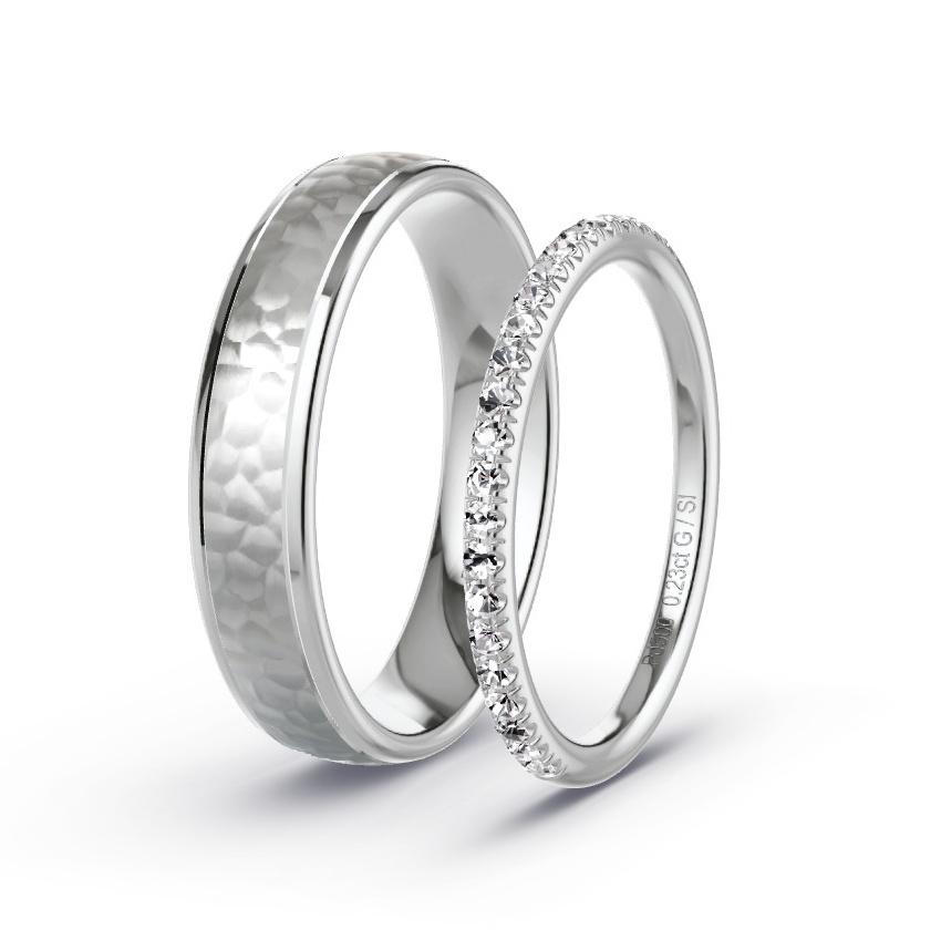 Obrączki ślubne Pallad - 0.23 ct Diamentem - Model N°1044 Obrączki ślubne Pallad - 0.23 ct Diamentem - Model N°1044