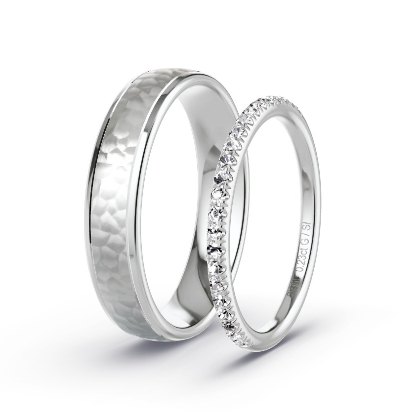 Obrączki ślubne Platyna - 0.23 ct Diamentem - Model N°1044 Obrączki ślubne Platyna - 0.23 ct Diamentem - Model N°1044