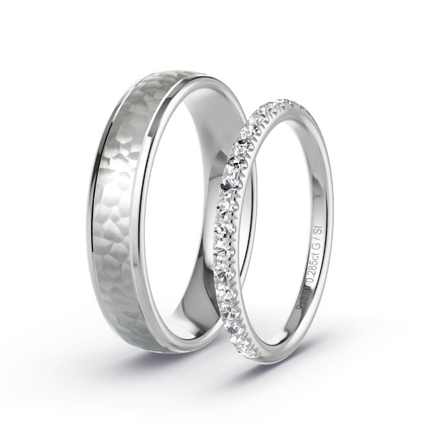 Obrączki ślubne Pallad - 0.285 ct Diamentem - Model N°1045 Obrączki ślubne Pallad - 0.285 ct Diamentem - Model N°1045