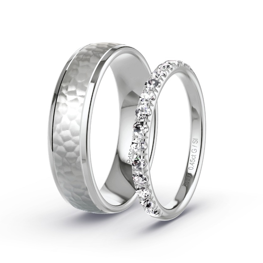 Obrączki ślubne Pallad - 0.45 ct Diamentem - Model N°1046 Obrączki ślubne Pallad - 0.45 ct Diamentem - Model N°1046