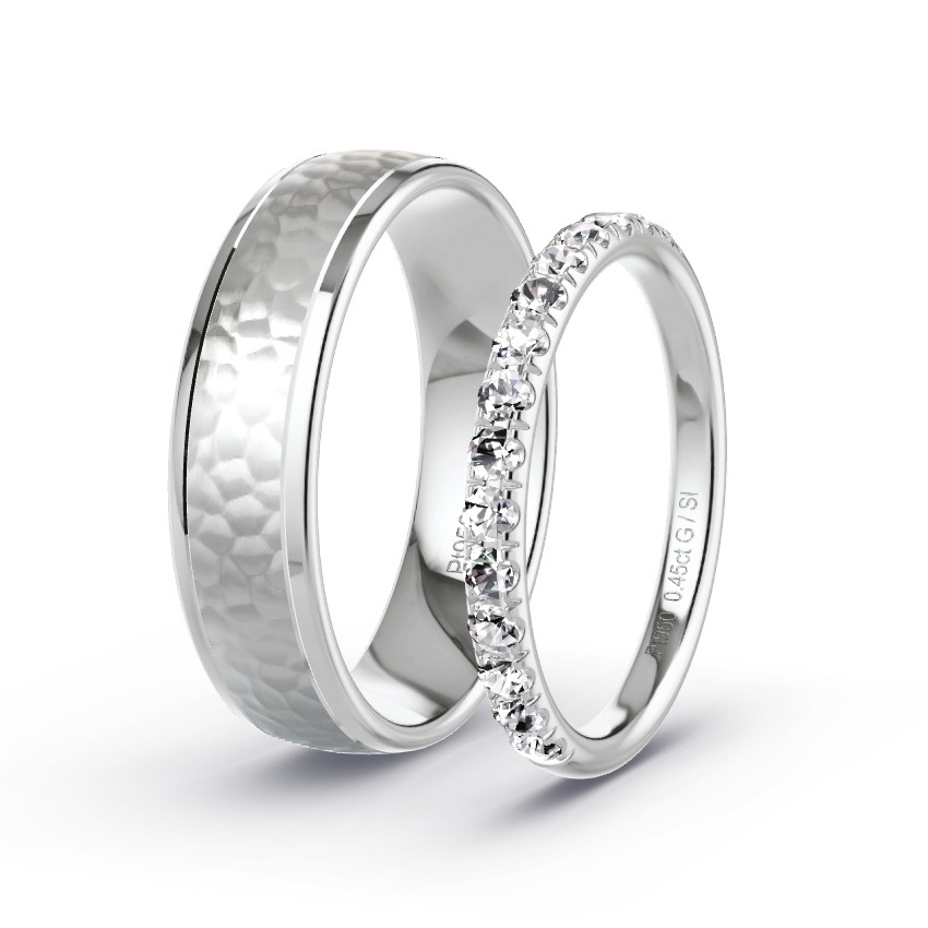 Obrączki ślubne Platyna - 0.45 ct Diamentem - Model N°1046 Obrączki ślubne Platyna - 0.45 ct Diamentem - Model N°1046