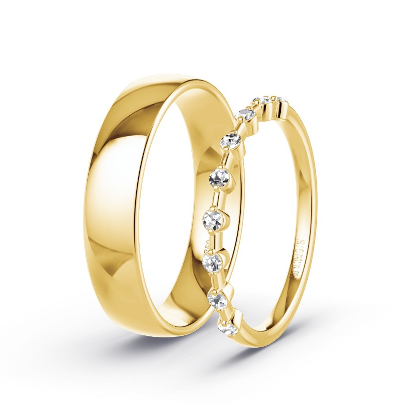 Obrączki ślubne Żółte złoto - 0.18 ct Diamentem - Model N°1047 Obrączki ślubne Żółte złoto - 0.18 ct Diamentem - Model N°1047