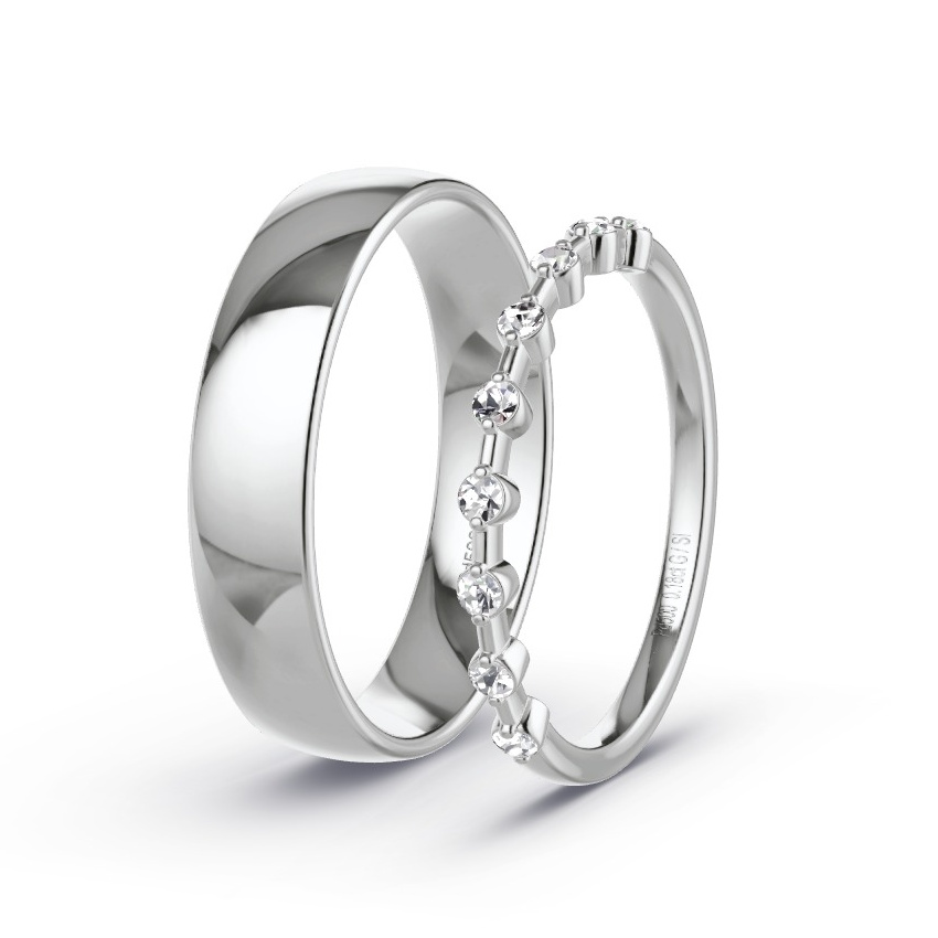 Obrączki ślubne Pallad - 0.18 ct Diamentem - Model N°1047 Obrączki ślubne Pallad - 0.18 ct Diamentem - Model N°1047