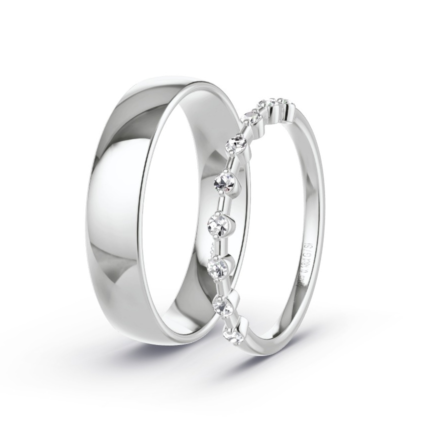 Obrączki ślubne Srebro - 0.18 ct Diamentem - Model N°1047 Obrączki ślubne Srebro - 0.18 ct Diamentem - Model N°1047
