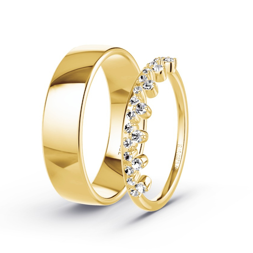 Obrączki ślubne Żółte złoto - 0.28 ct Diamentem - Model N°1048 Obrączki ślubne Żółte złoto - 0.28 ct Diamentem - Model N°1048