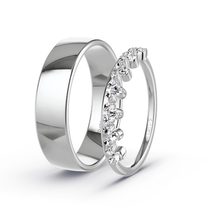 Obrączki ślubne Pallad - 0.28 ct Diamentem - Model N°1048 Obrączki ślubne Pallad - 0.28 ct Diamentem - Model N°1048