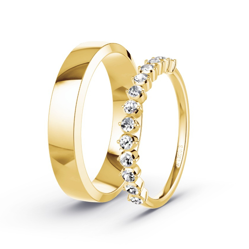 Obrączki ślubne Żółte złoto - 0.39 ct Diamentem - Model N°1050 Obrączki ślubne Żółte złoto - 0.39 ct Diamentem - Model N°1050