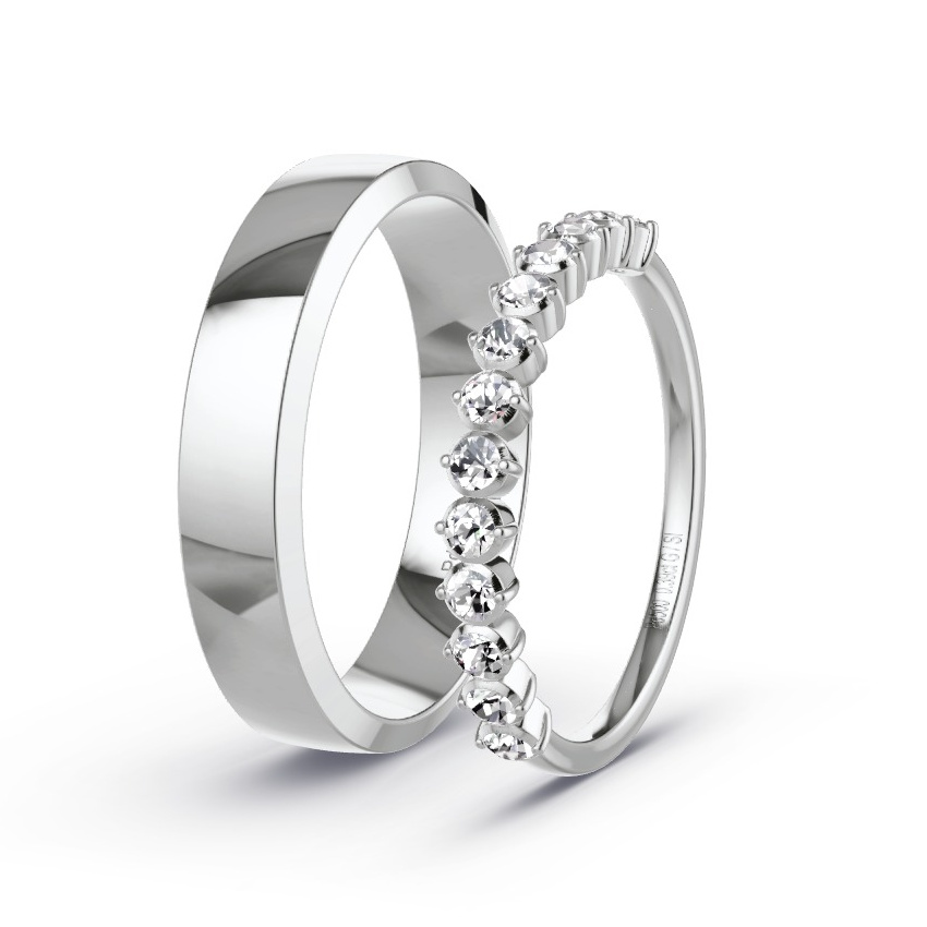 Obrączki ślubne Pallad - 0.39 ct Diamentem - Model N°1050 Obrączki ślubne Pallad - 0.39 ct Diamentem - Model N°1050