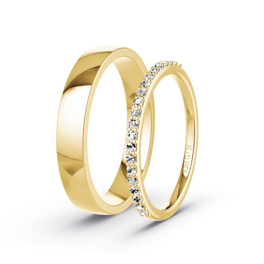 Obrączki ślubne Żółte złoto - 0.20 ct Diamentem - Model N°1051 Obrączki ślubne Żółte złoto - 0.20 ct Diamentem - Model N°1051