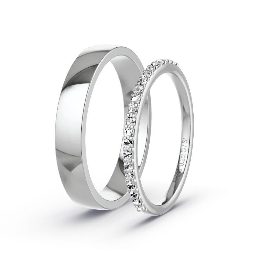 Obrączki ślubne Pallad - 0.20 ct Diamentem - Model N°1051 Obrączki ślubne Pallad - 0.20 ct Diamentem - Model N°1051
