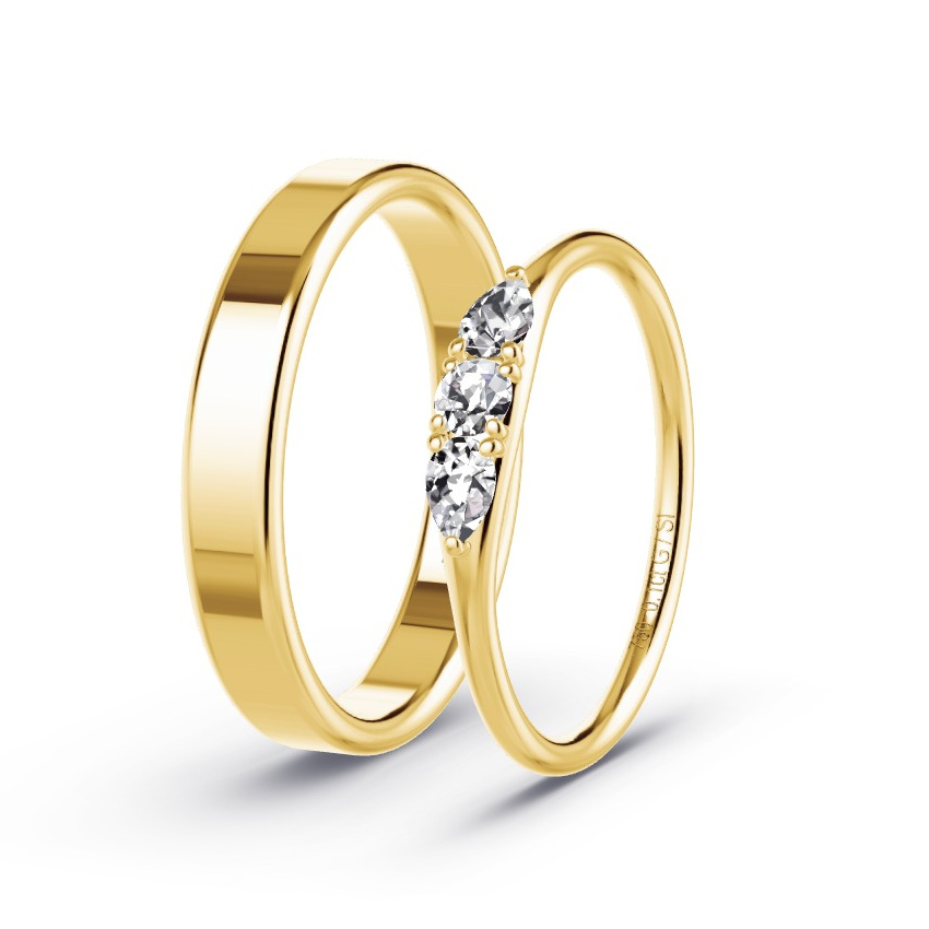 Obrączki ślubne Żółte złoto - 0.10 ct Diamentem - Model N°1052 Obrączki ślubne Żółte złoto - 0.10 ct Diamentem - Model N°1052