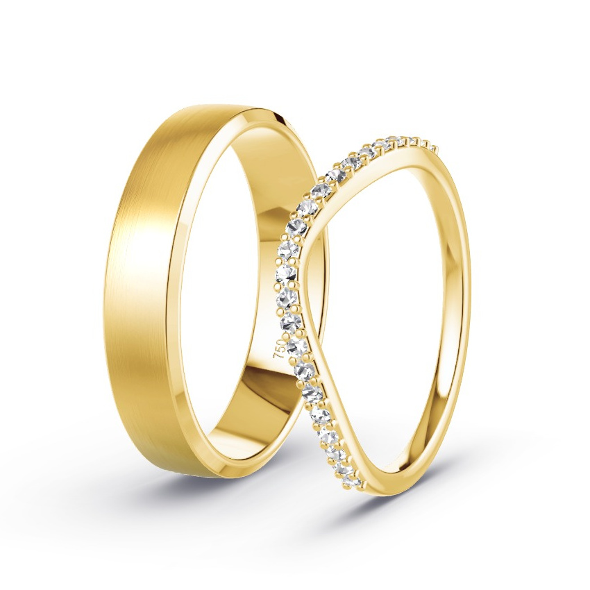 Obrączki ślubne Żółte złoto - 0.23 ct Diamentem - Model N°1053 Obrączki ślubne Żółte złoto - 0.23 ct Diamentem - Model N°1053
